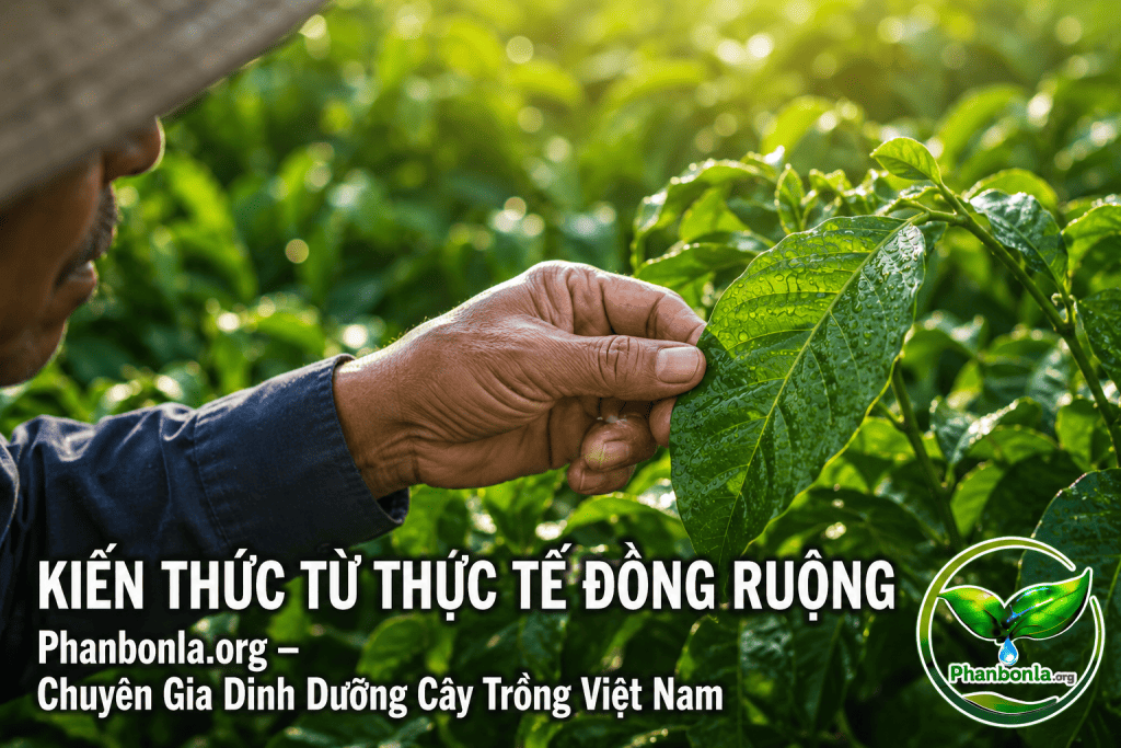 Kiểm tra lá cây sau khi phun phân bón lá