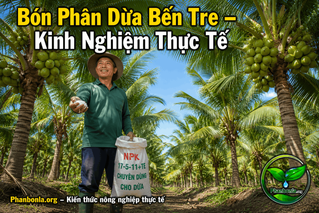 Bón phân cho dừa bến tre