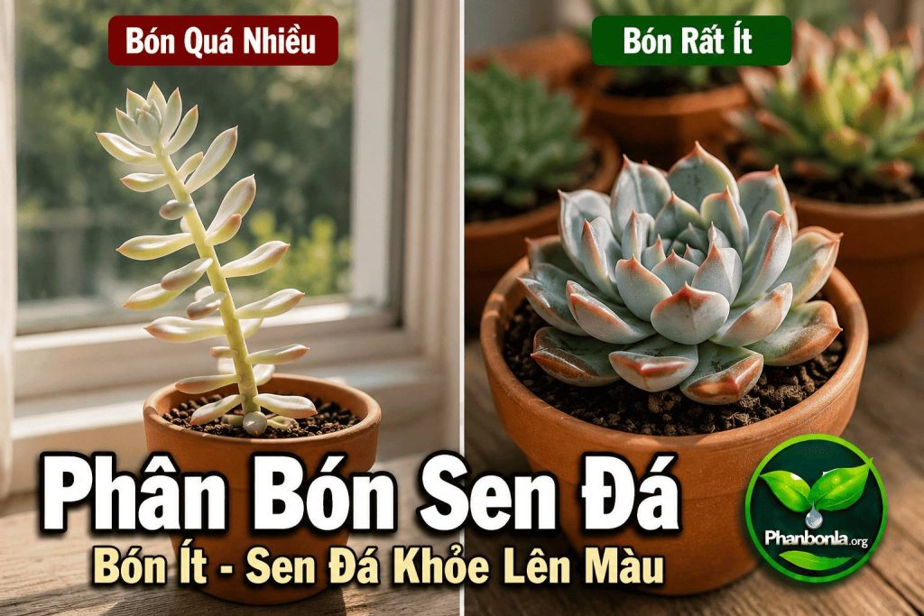 Phân bón sen đá giúp cây khoẻ lên màu đẹp
