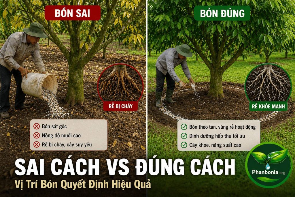 Bón phân sai và bón phân đúng
