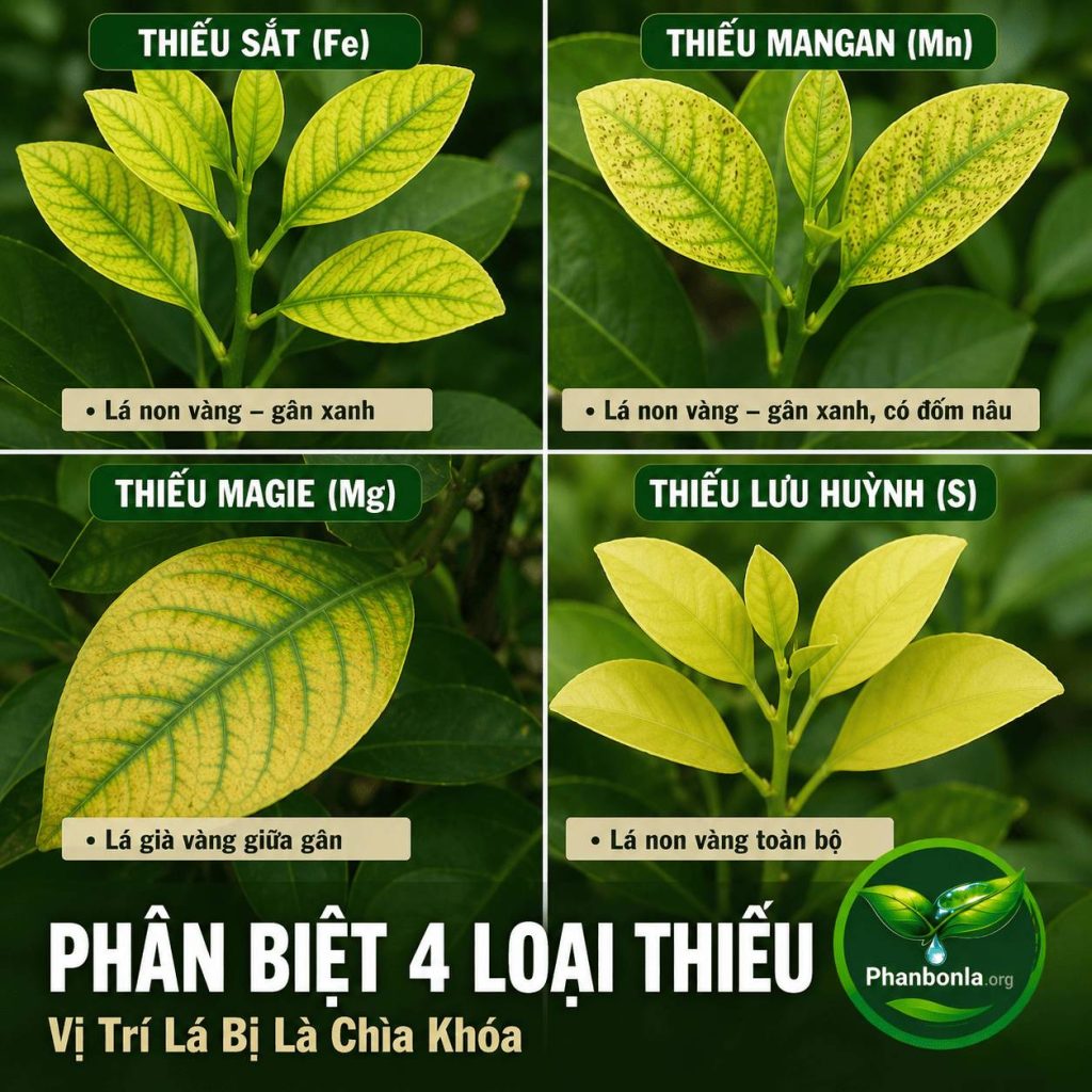 Phân biệt 4 loại thiếu trong cây trồng